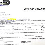Miami-Dade Building Notice of Violation Letter