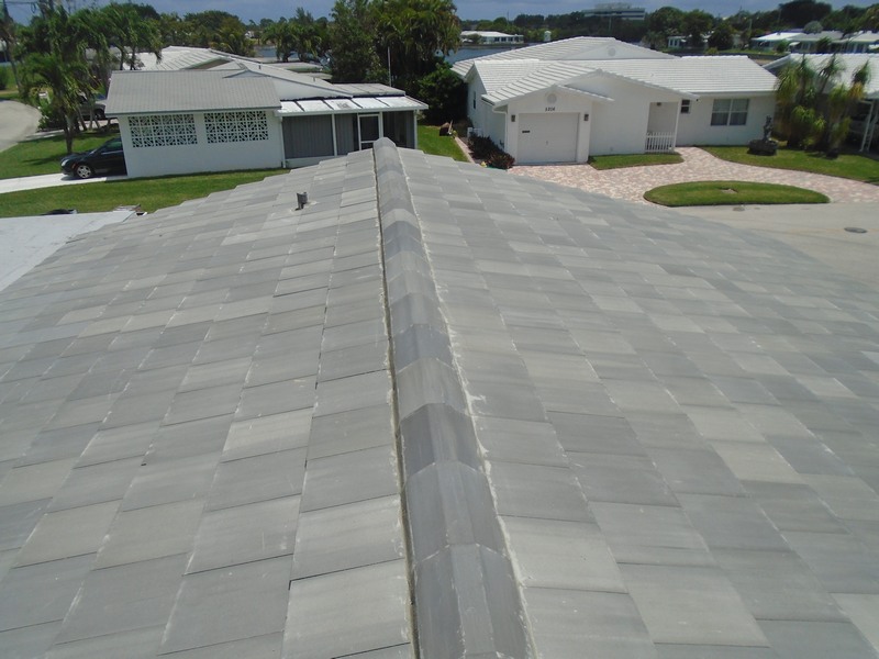 Completed flat tile roof replacement