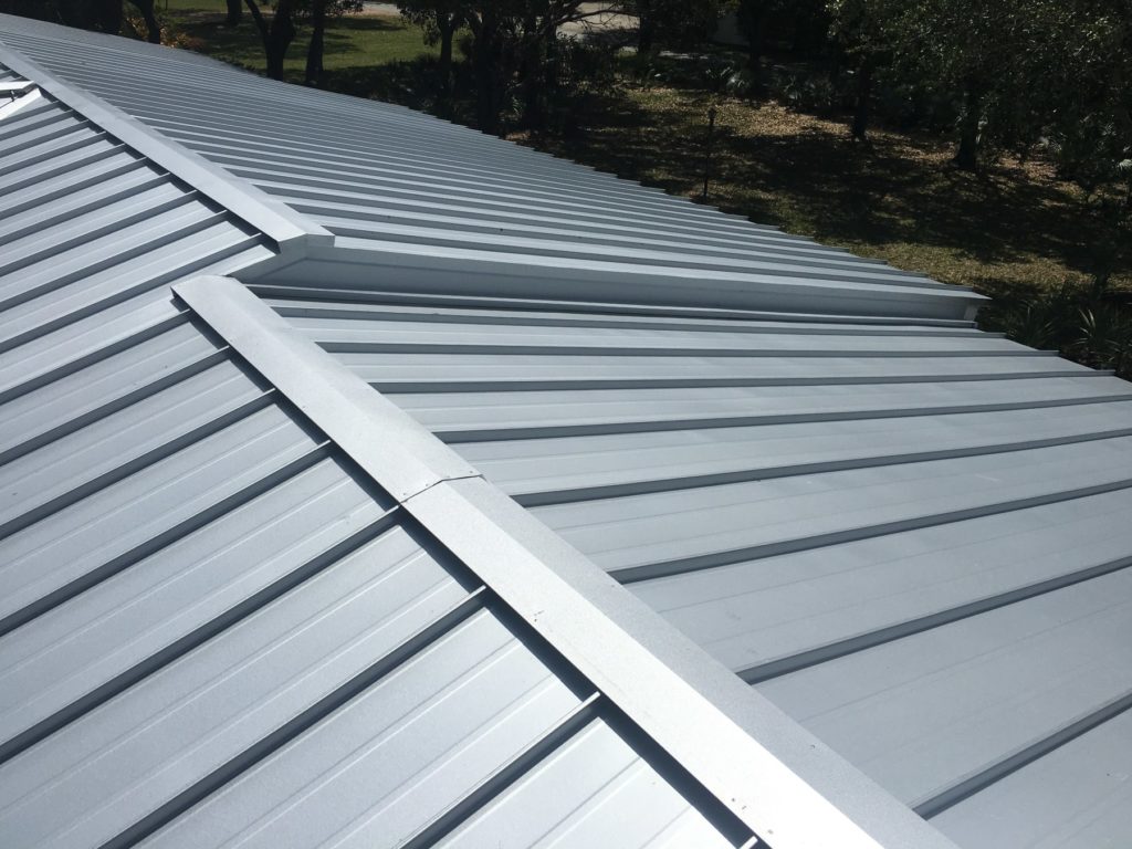 Close up of metal roof