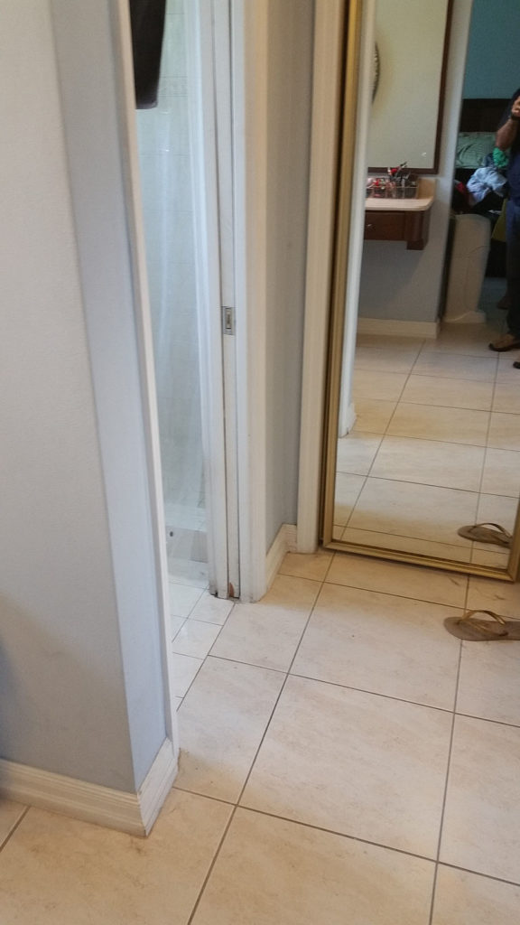 Before photo of interior wall that was removed