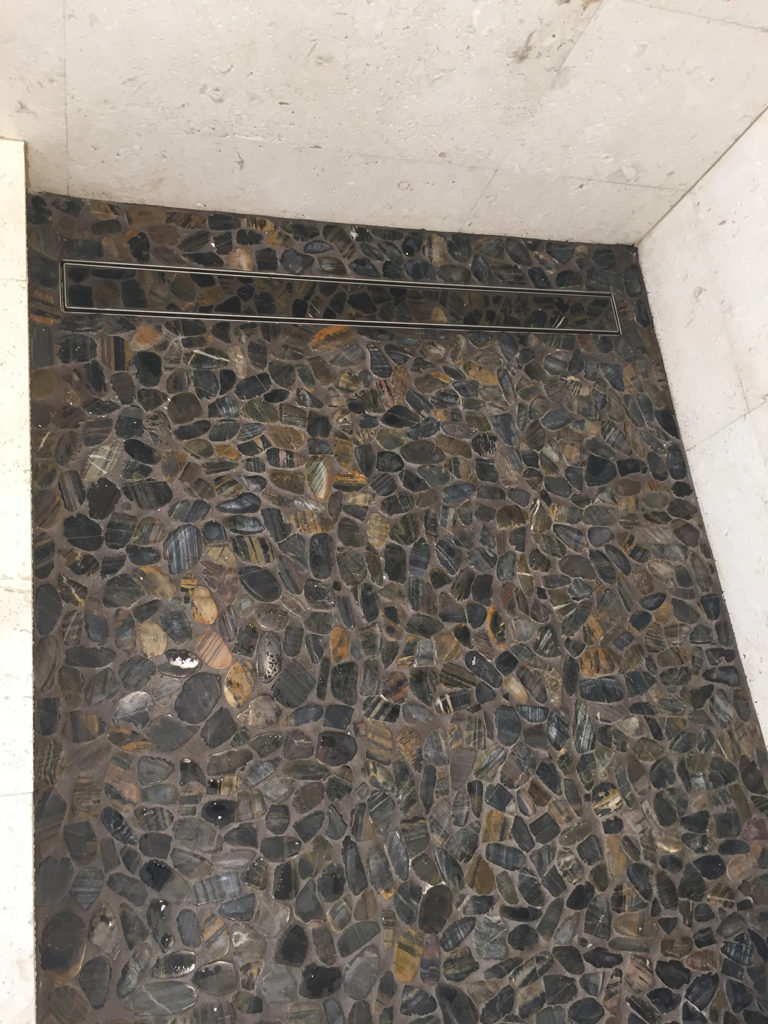 Linear drain in new shower