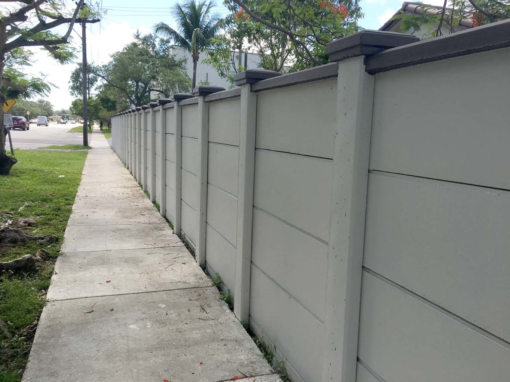 After photo of completed concrete fence