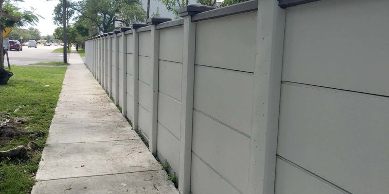 After photo of completed concrete fence