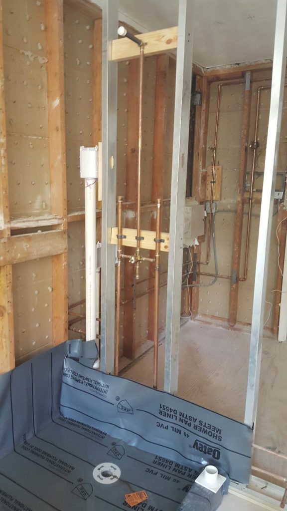 Interior partition framing for bathroom