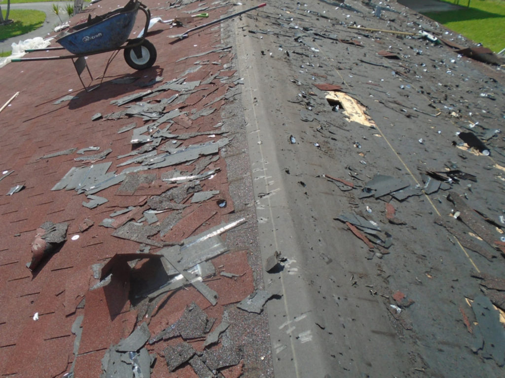 Removal of old roof shingles