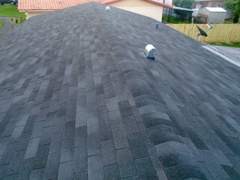 Photo of dark shingle roof (Tamko® Rustic Black)