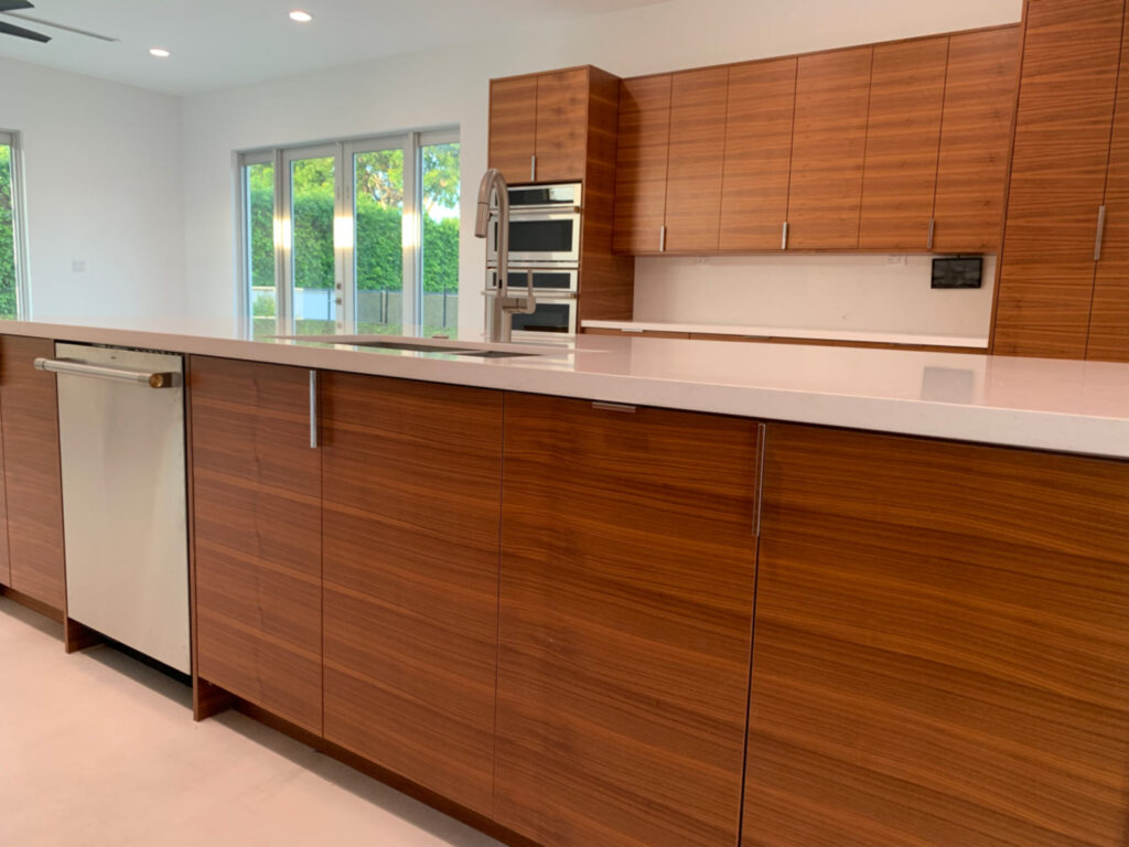 Base cabinets and dishwasher on island