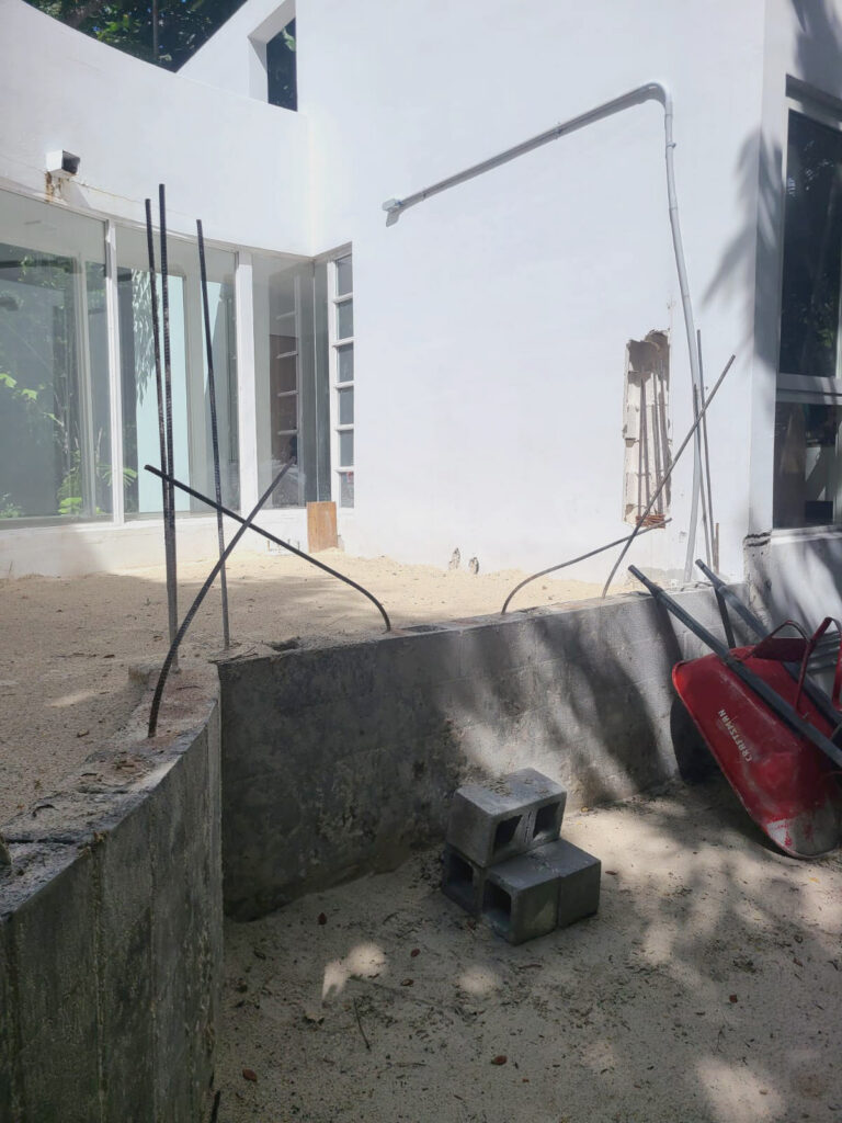 Raised foundation to match existing ground level